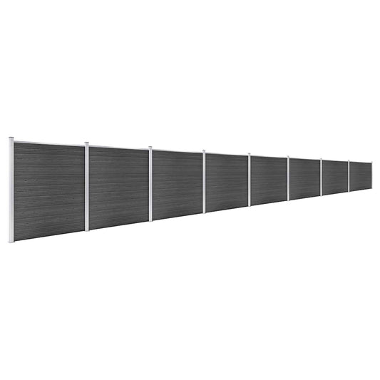 Set Pannelli di Recinzione in WPC 1391x186 cm Nero | homemem39