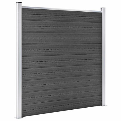 Set Pannelli di Recinzione in WPC 1391x186 cm Nero | homemem39