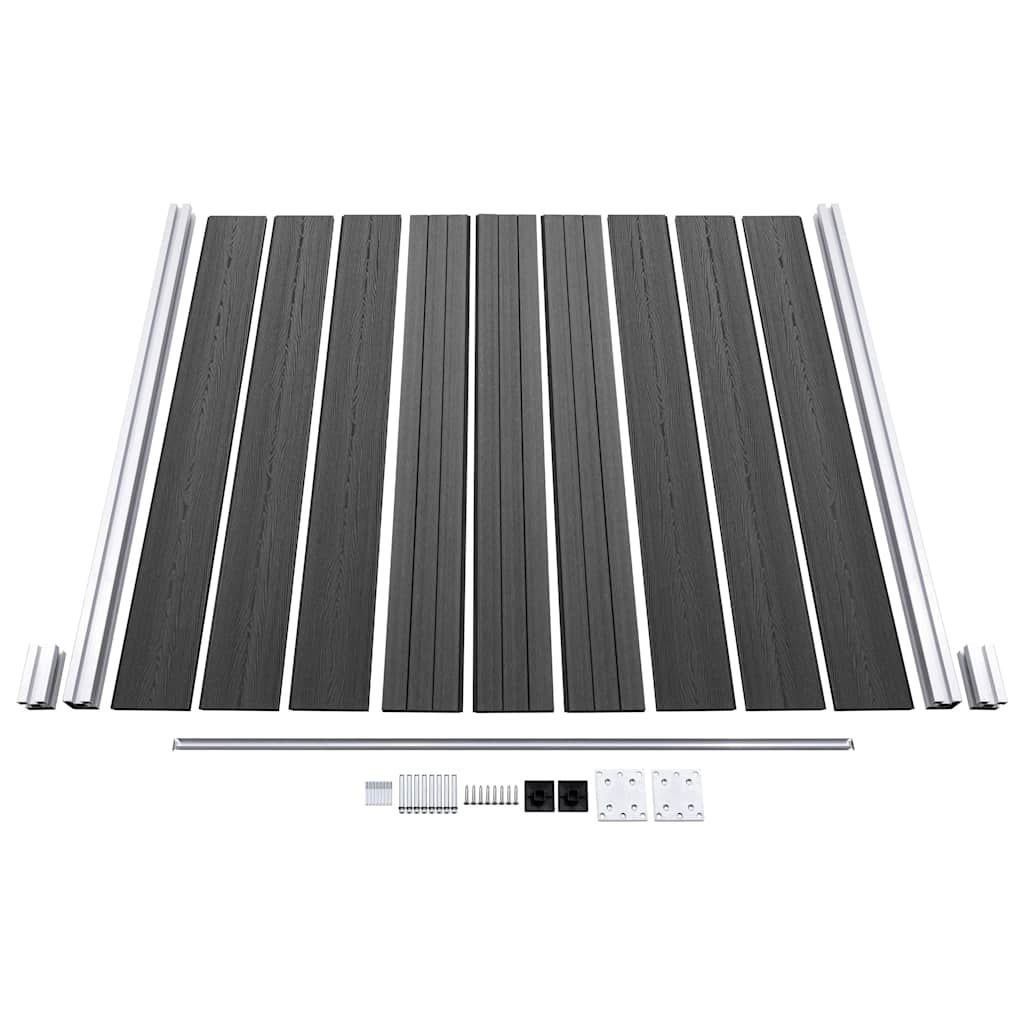 Set Pannelli di Recinzione in WPC 1391x186 cm Nero | homemem39
