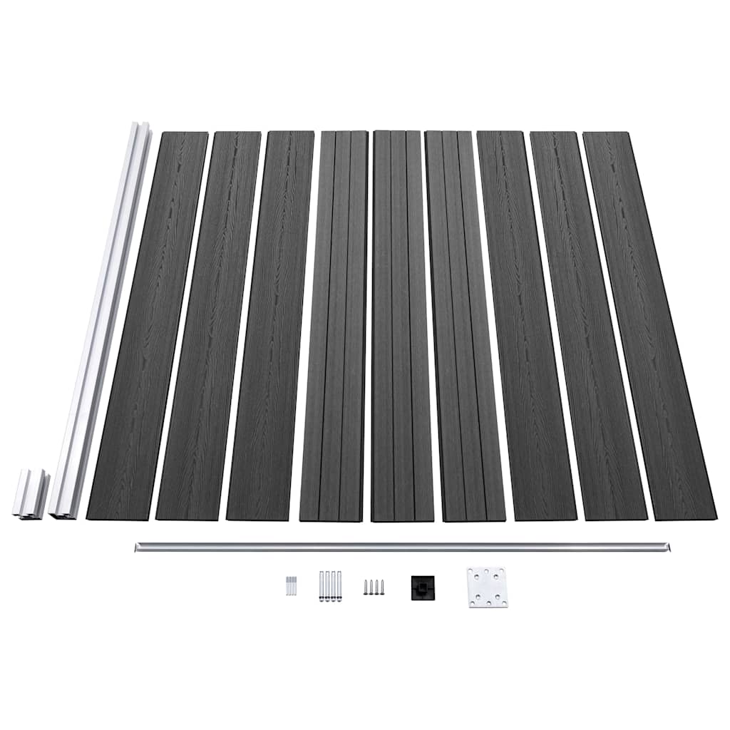 Set Pannelli di Recinzione in WPC 1391x186 cm Nero | homemem39