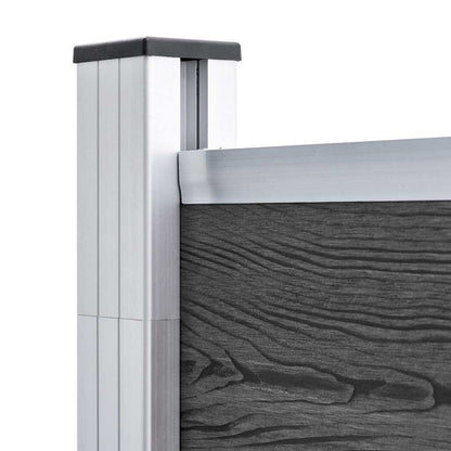 Set Pannelli di Recinzione in WPC 1564x186 cm Nero | homemem39