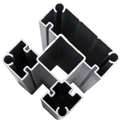 Set Pannelli di Recinzione in WPC 1564x186 cm Nero | homemem39