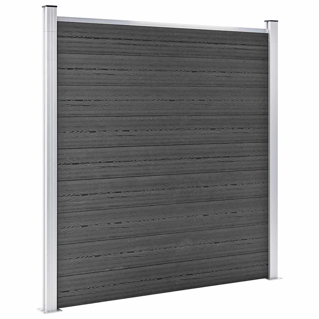 Set Pannelli di Recinzione in WPC 1737x186 cm Nero | homemem39