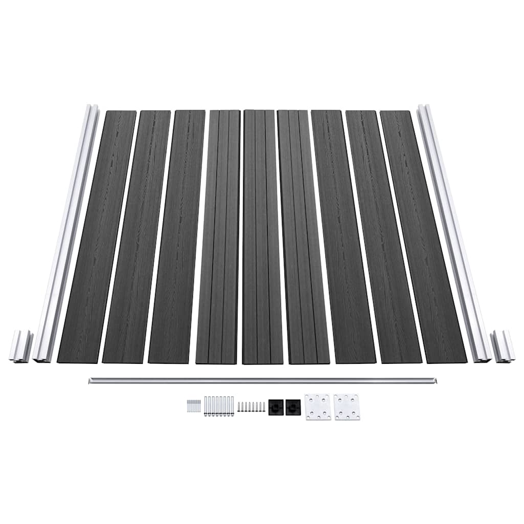 Set Pannelli di Recinzione in WPC 1737x186 cm Nero | homemem39