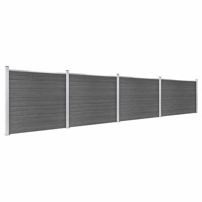 Set Pannelli di Recinzione in WPC 699x146 cm Nero | homemem39