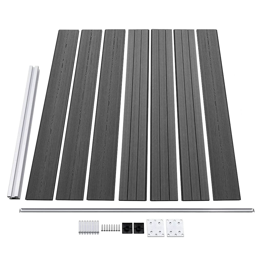 Set Pannelli di Recinzione in WPC 699x146 cm Nero | homemem39