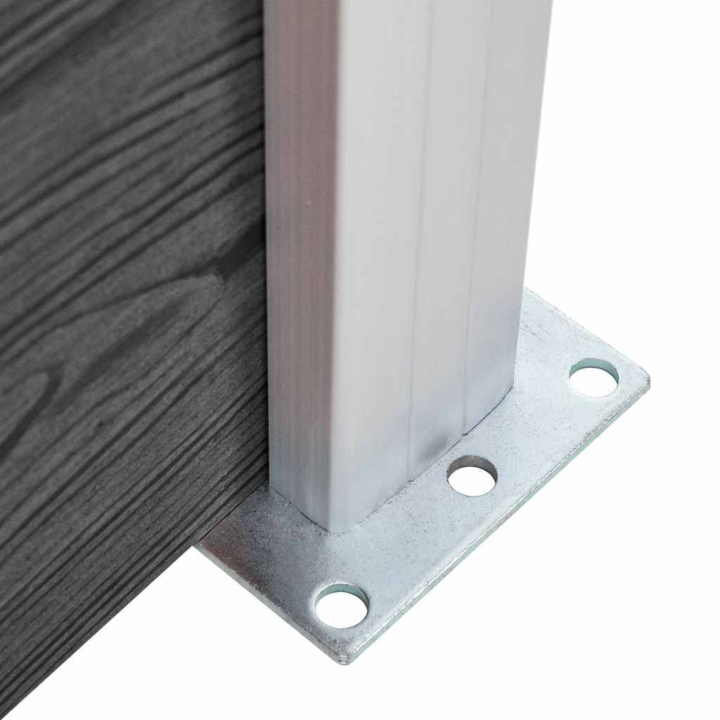 Set Pannelli di Recinzione in WPC 699x146 cm Nero | homemem39