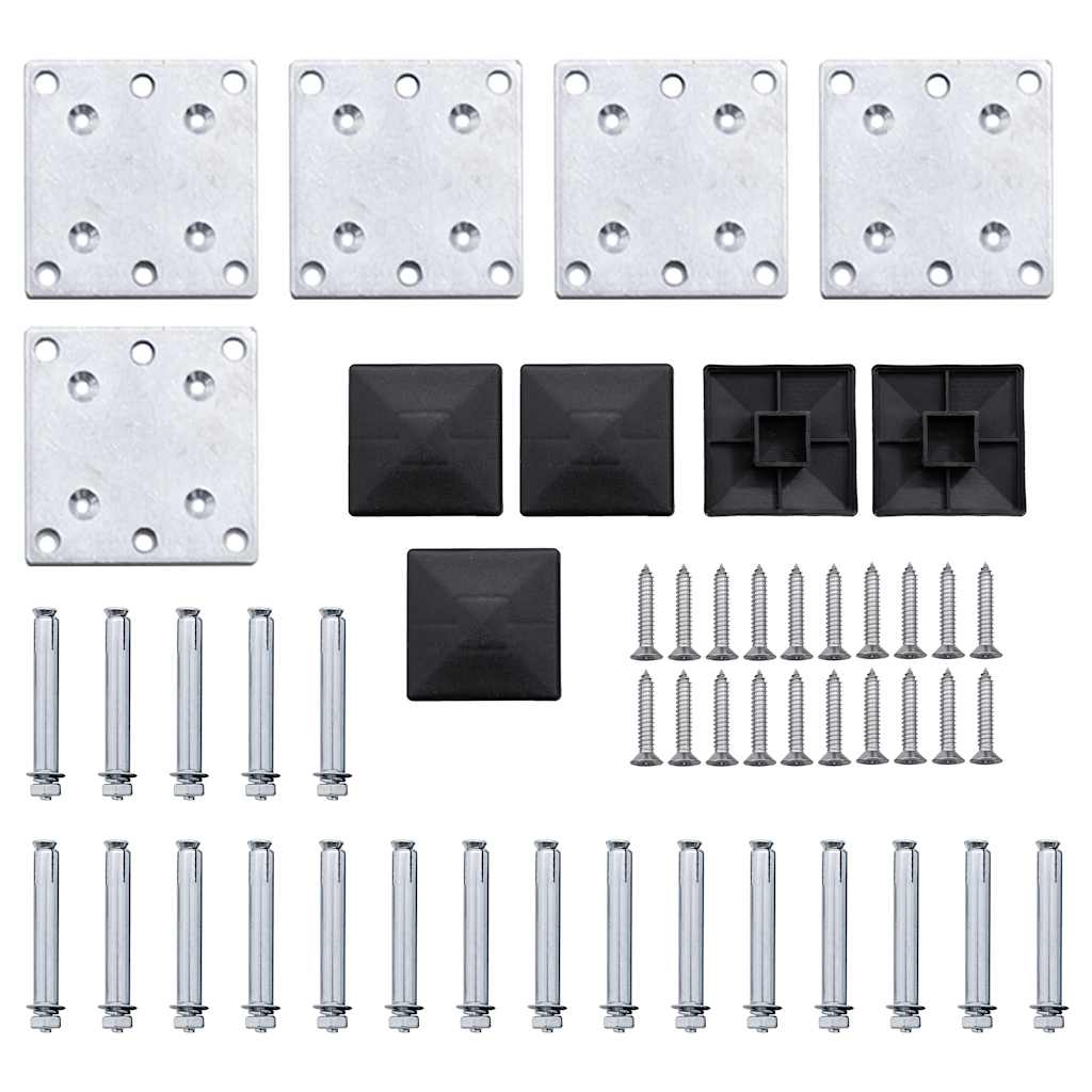 Set Pannelli di Recinzione in WPC 699x146 cm Nero | homemem39