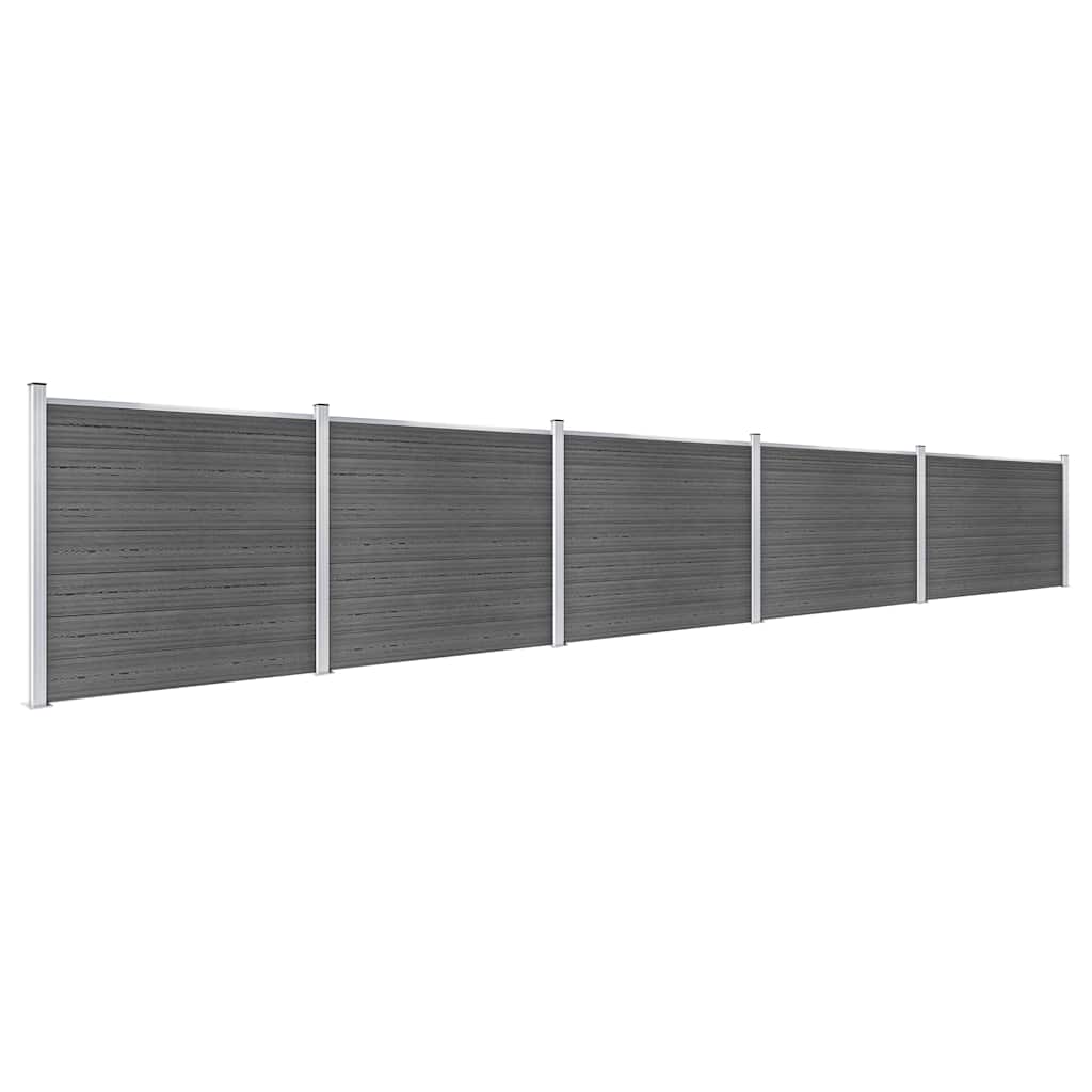 Set Pannelli di Recinzione in WPC 872x146 cm Nero | homemem39