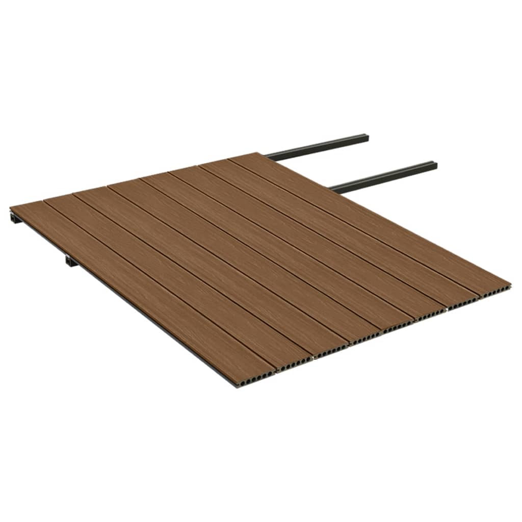 Listoni Decking WPC con Accessori Marroni e Grigi 16 m² 2,2 m - homemem39
