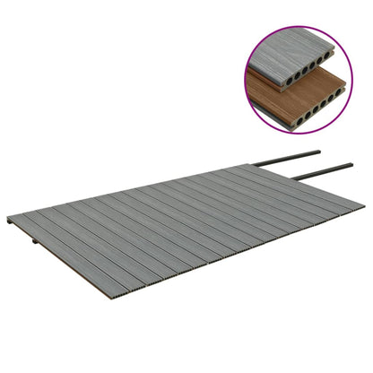 Listoni Decking WPC con Accessori Marroni e Grigi 36 m² 2,2 m - homemem39
