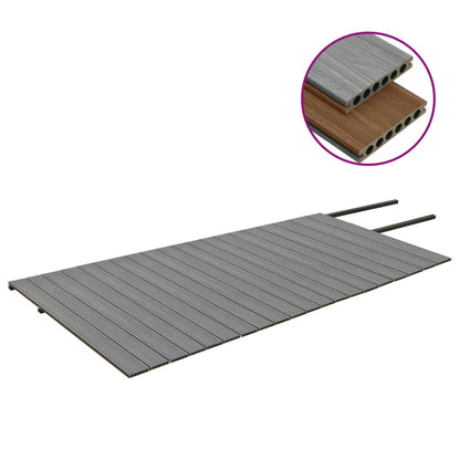Listoni Decking WPC con Accessori Marroni e Grigi 40 m² 2,2 m - homemem39