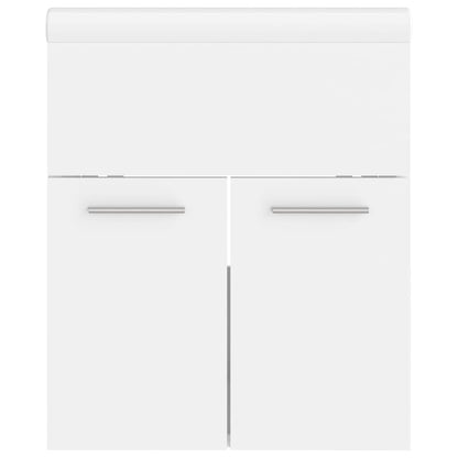 Mobile Bagno con Lavabo Integrato Bianco in Legno Multistrato