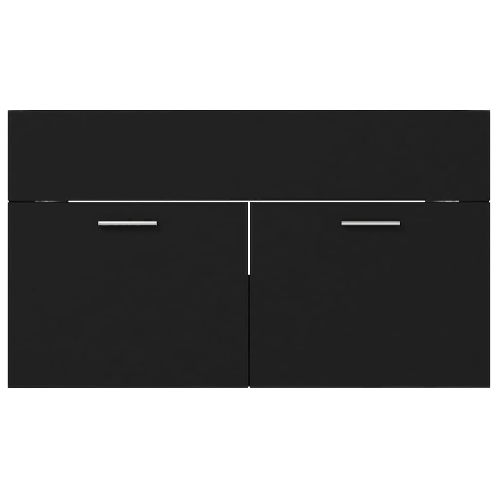 Mobile da Bagno con Lavabo Integrato Nero in Truciolato | homemem39