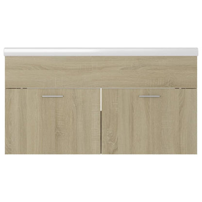 Mobile Bagno con Lavabo Integrato Rovere Sonoma in Truciolato | homemem39