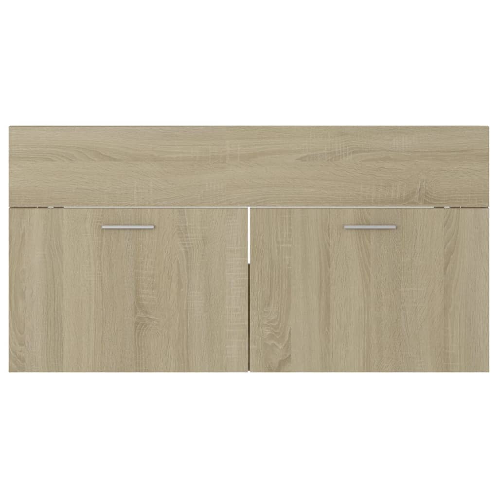 Mobile Bagno con Lavabo Integrato Rovere Sonoma in Truciolato | homemem39
