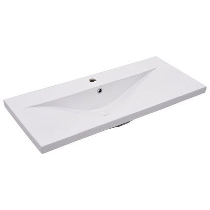 Mobile Bagno con Lavabo Integrato Bianco Lucido in Truciolato | homemem39