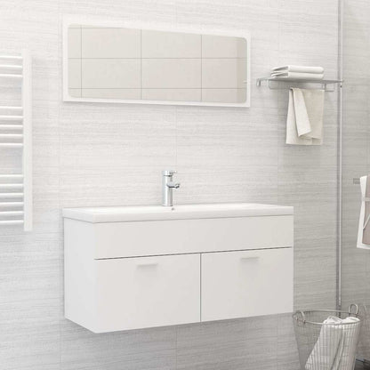 Mobile da Bagno con Lavabo Integrato Bianco in Truciolato