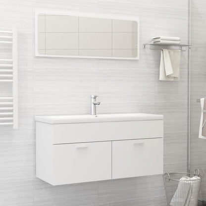 Mobile da Bagno con Lavabo Integrato Bianco in Truciolato