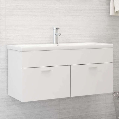 Mobile da Bagno con Lavabo Integrato Bianco in Truciolato