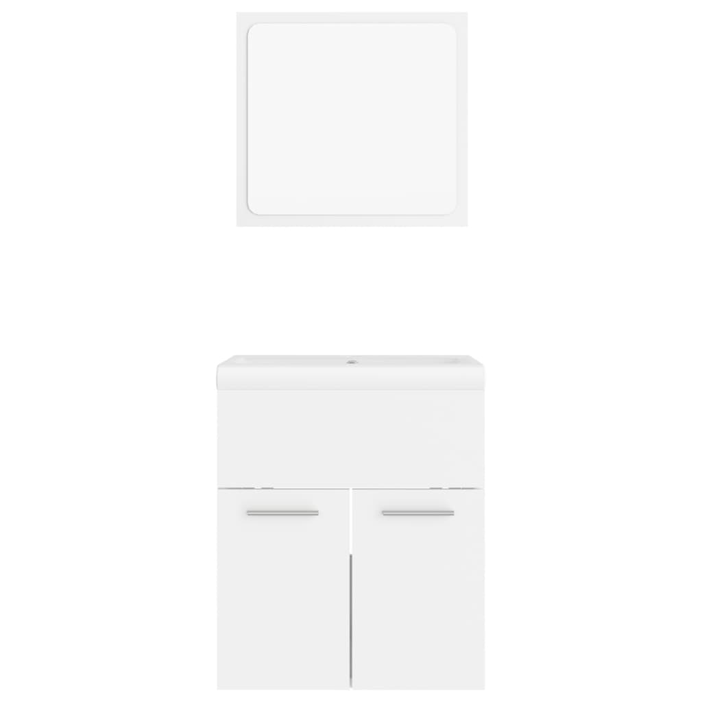 Set Mobili da Bagno Bianco in Legno Multistrato | homemem39