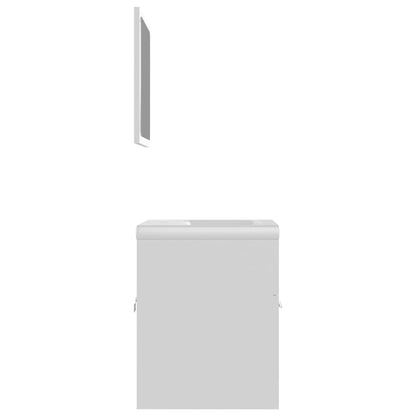 Set Mobili da Bagno Bianco in Legno Multistrato