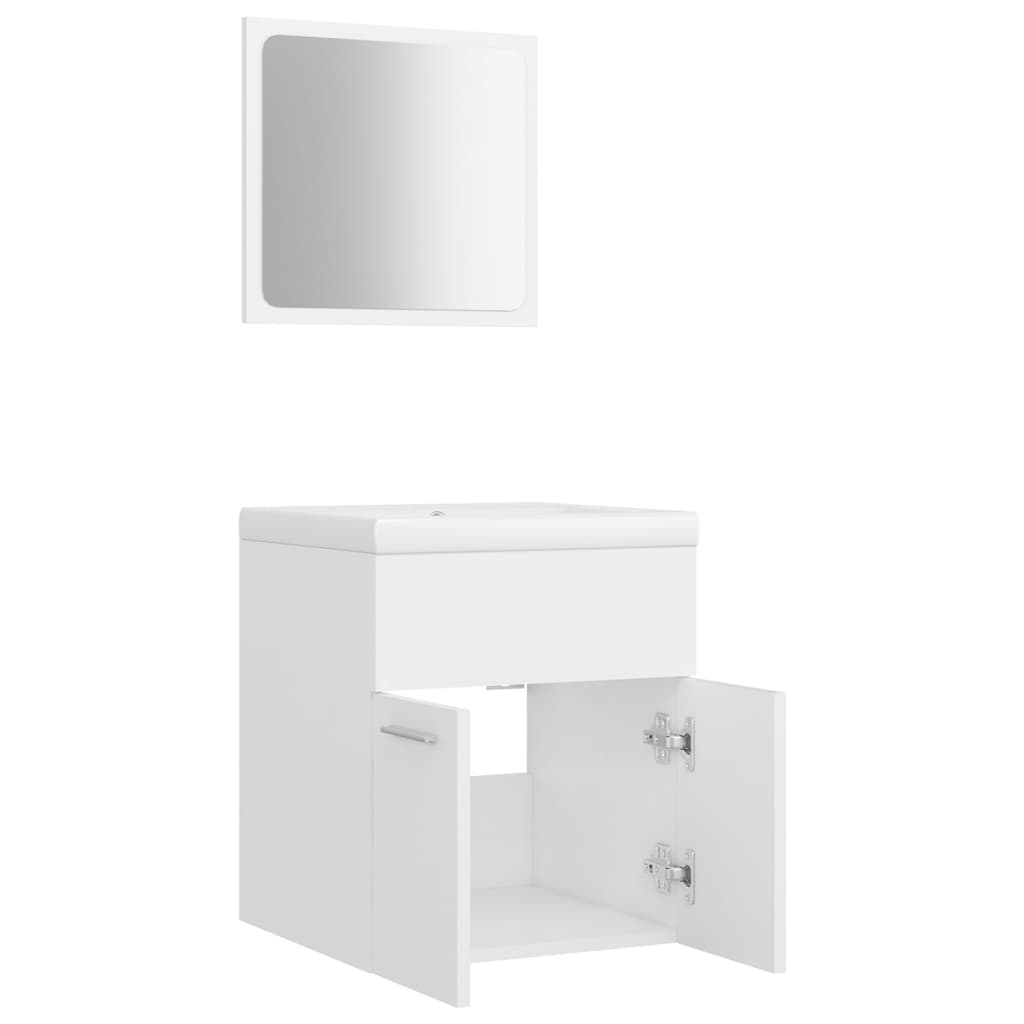 Set Mobili da Bagno Bianco in Legno Multistrato | homemem39