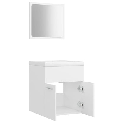 Set Mobili da Bagno Bianco in Legno Multistrato