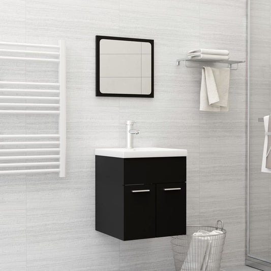 Set Mobili da Bagno Nero in Truciolato | homemem39