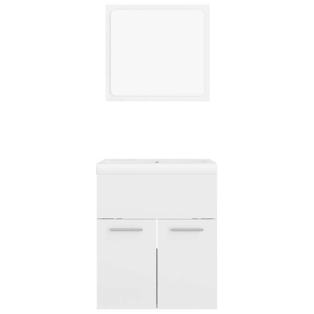 Set Mobili da Bagno Bianco Lucido in Truciolato | homemem39