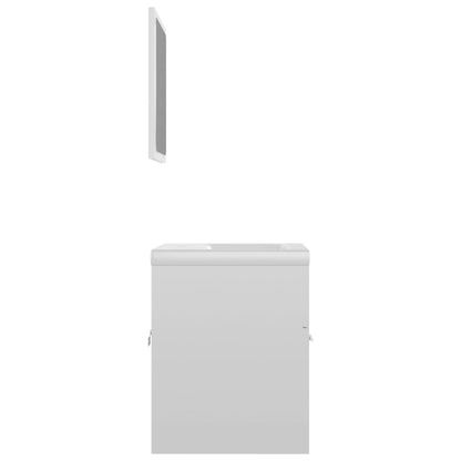 Set Mobili da Bagno Bianco Lucido in Truciolato
