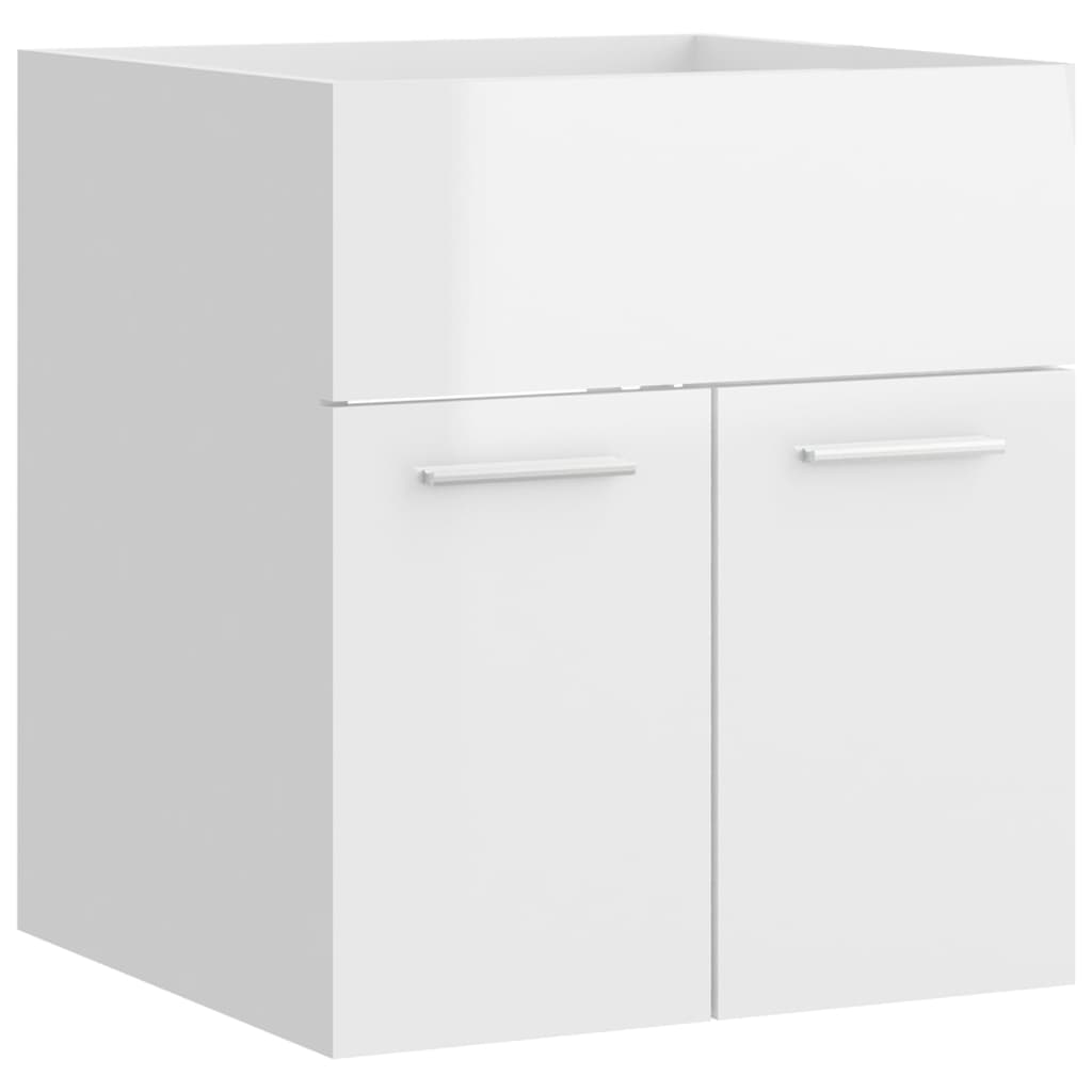 Set Mobili da Bagno Bianco Lucido in Truciolato