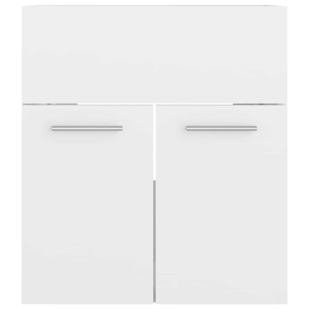 Set Mobili da Bagno Bianco Lucido in Truciolato