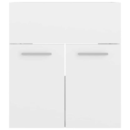 Set Mobili da Bagno Bianco Lucido in Truciolato