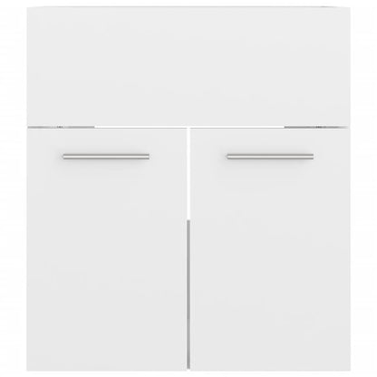Set Mobili da Bagno Bianco Lucido in Truciolato