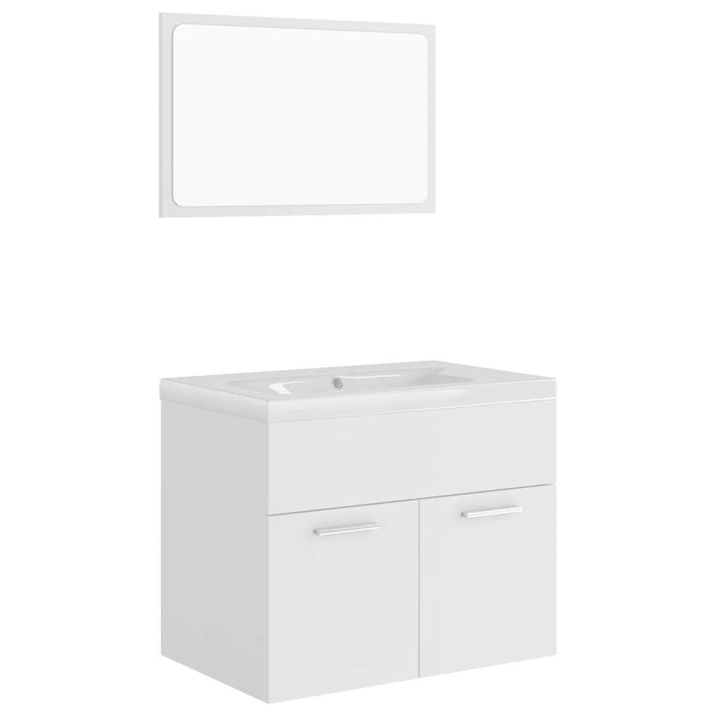 Set Mobili da Bagno Bianco in Truciolato