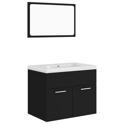 Set Mobili da Bagno Nero in Truciolato | homemem39