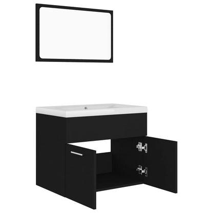 Set Mobili da Bagno Nero in Truciolato | homemem39