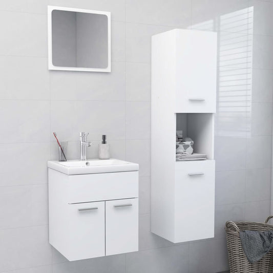 Set Mobili da Bagno Bianco in Truciolato | homemem39