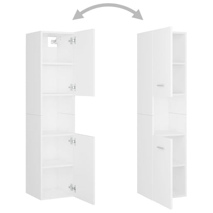 Set Mobili da Bagno Bianco in Legno Multistrato | homemem39