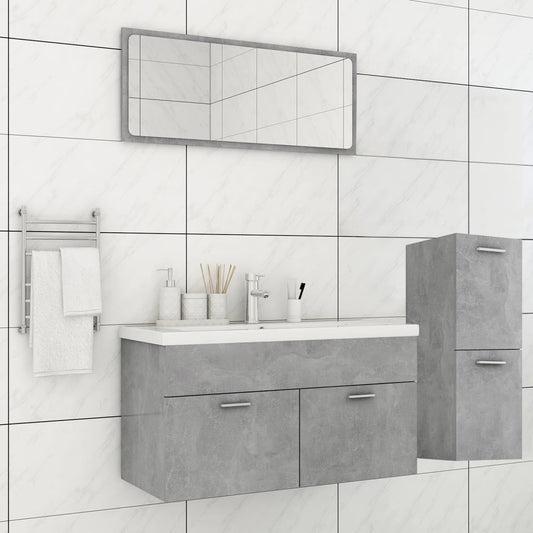 Set Mobili da Bagno Grigio Cemento in Truciolato - homemem39