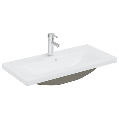 Mobile con Lavabo Integrato Nero in Legno Multistrato | homemem39
