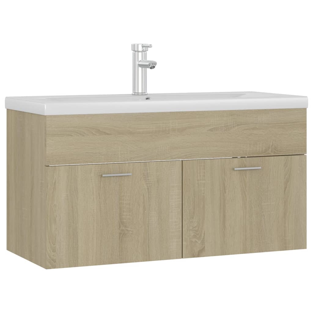 Mobile con Lavabo Integrato Rovere Sonoma in Legno Multistrato | homemem39