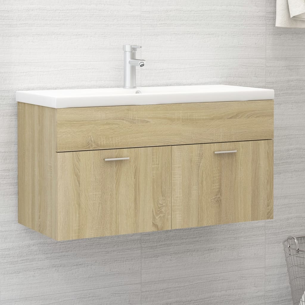 Mobile con Lavabo Integrato Rovere Sonoma in Legno Multistrato | homemem39