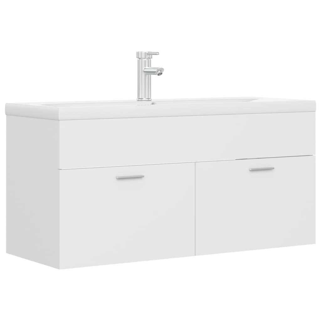 Mobile Bagno con Lavabo Integrato Bianco in Legno Multistrato | homemem39