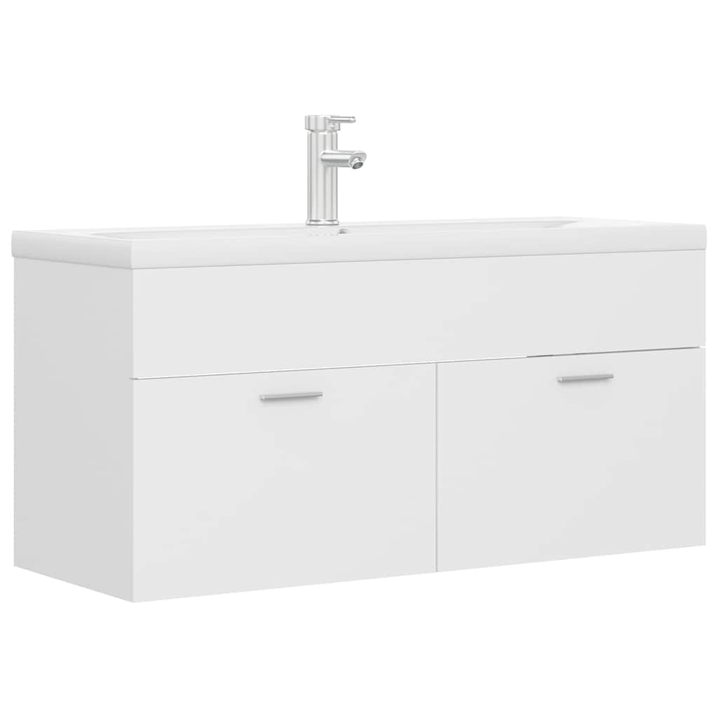 Mobile Bagno con Lavabo Integrato Bianco in Legno Multistrato