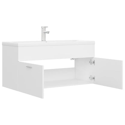 Mobile Bagno con Lavabo Integrato Bianco in Legno Multistrato