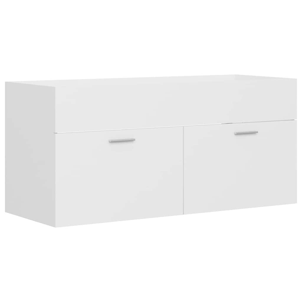 Mobile Bagno con Lavabo Integrato Bianco in Legno Multistrato