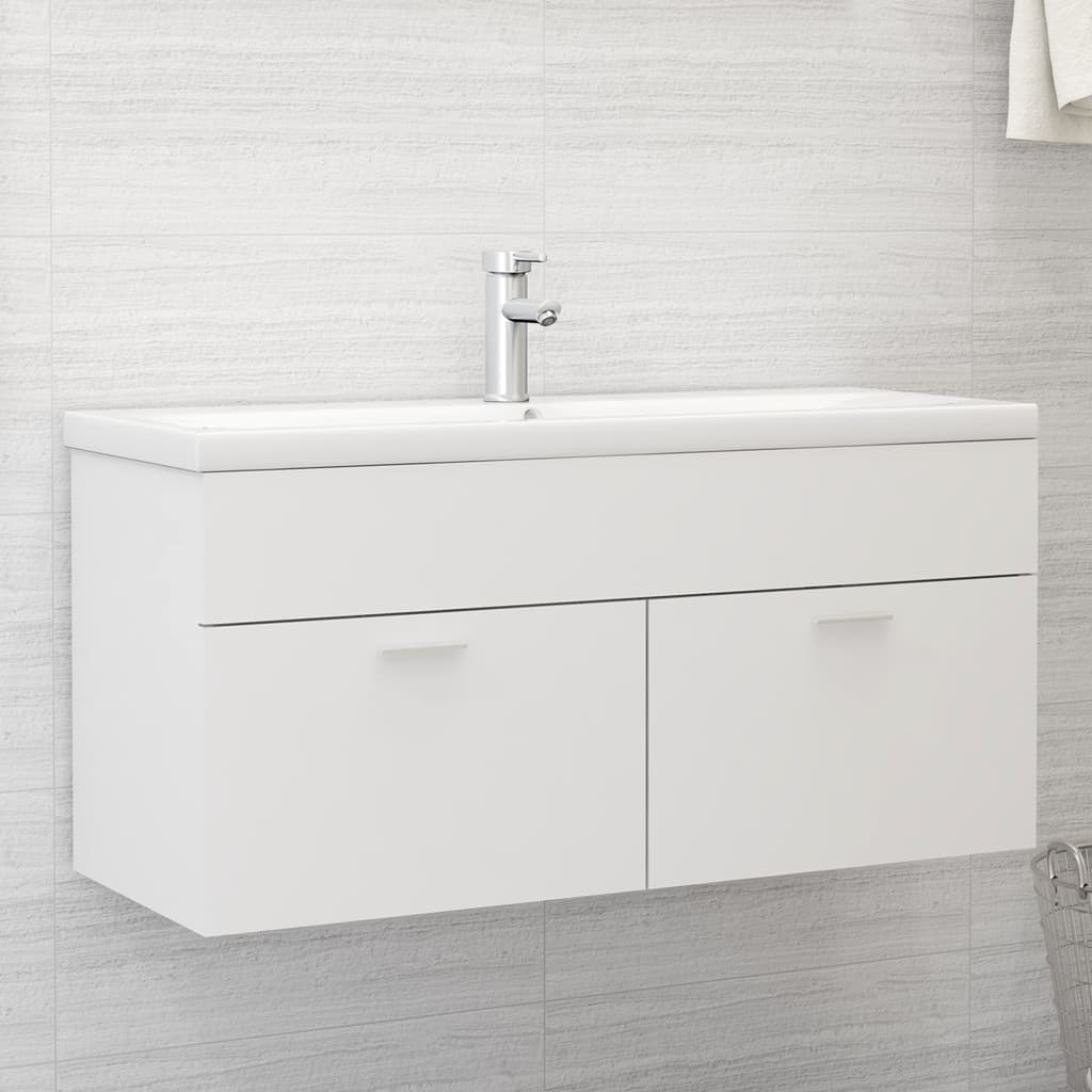 Mobile Bagno con Lavabo Integrato Bianco in Legno Multistrato | homemem39
