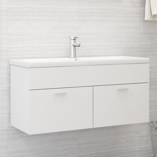 Mobile Bagno con Lavabo Integrato Bianco in Legno Multistrato | homemem39